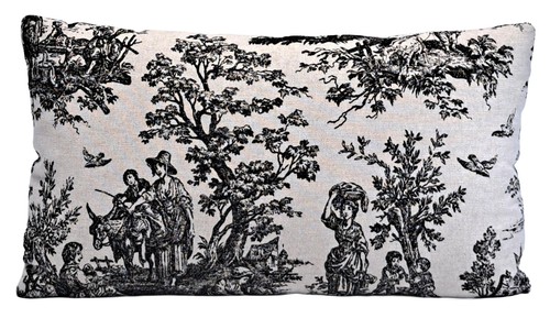 Colonial black linen - black, toile