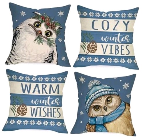 Warm winter wishes snowy owl - warm,